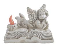 Hohopeti Statue D’Ange en Résine sans Batterie Bougeoir Gothique Décoratif Petite Figurine D’Ange Rétro pour Jardin et Intérieur Sculpture Artisanale Compacte pour Décoration Maison et