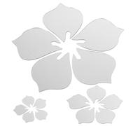 Hohopeti Sticker Mural Miroir Argenté Décoratif avec Fleurs Autocollant Amovible pour Salon Chambre et Salle de Bain Décoration Murale Élégante sans Résidu