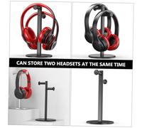 Hohopeti Support Casque Aluminium avec Crochets Antidérapant pour Bureau Rangement Double Casques Ergonomique et Résistant pour Maison et Bureau