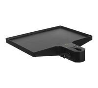 Hohopeti Support de Rangement Manucure avec Plateau et Pince pour Lampe sur Pied Organisateur Maquillage et Ongles Étagère Noire pour Salon de Beauté et Poste de Travail