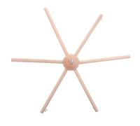 Hohopeti Support Mobile Bébé en Bois Naturel 6 Bras Cadre Circulaire Stable Kit DIY à Suspendre Chambre D’garçon et Filles Décoration Carillon Éolien