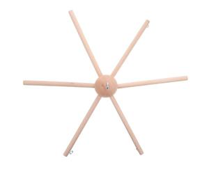 Hohopeti Support Mobile Bébé en Bois Naturel 6 Bras Cadre Circulaire Stable Kit DIY à Suspendre Chambre D’garçon et Filles Décoration Carillon Éolien