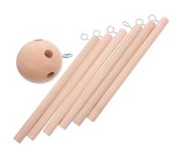 Hohopeti Support Mobile en Bois Massif à 6 Pieds Cadre Mobile DIY pour Carillon Éolien Bébé à Suspendre Décorative Sphérique Naturelle pour Chambre D’Garçon et Filles Accessoire