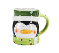 Hohopeti Tasse à Café en Céramique Pingouin de Noël 1 Pièce Poignée Ergonomique Ouverture Arrondie Mug à Boire pour Boissons Chaudes et Froides Mug Réutilisable Écologique