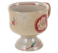 Hohopeti Tasse à Thé Japonaise Céramique Rétro avec Anse Petite Tasse à Pied Haut pour Cérémonie Du Thé Réutilisable et Décorative Adaptée Maison Bureau