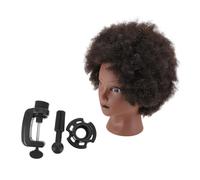 Hohopeti Tête Mannequin Coiffure Afro Réaliste Cheveux Résistants Chaleur Tête Entraînement pour Coiffeurs et Étudiants Pratique Coupe et Stylisme