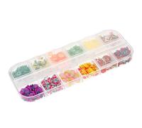 Hohopeti Tranches de Nail Art 3d en Pâte Polymère pour Décoration D'ongles et Coque de Téléphone, Plastique Solide 12 Compartiments pour Divers Projets DIY