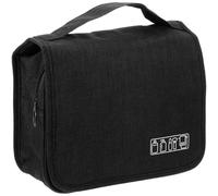 Hohopeti Trousse De Toilette Suspendue à Poignée Crochet, Grosse Capacité, Noire, Pliable Et Légère, Pochette De Maquillage Et Paquet De Rangement pour Homme Et Voyage
