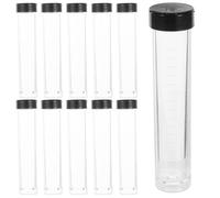Hohopeti Tubes de Rangement Design Simple en Plastique Transparent Lot de 10 avec Bouchons Réutilisables et Capacité de 10 Ml, pour Organiser et Stocker Facilement