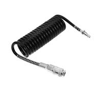 Hohopeti Tuyau Pneumatique 3 M avec Raccord Mâle Américain Autobloquant, Ressort PU Flexible et Étanchéité, Kit pour Compresseur d'Air, Accessoire Polyvalent pour Manomètre et Jauge de