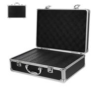Hohopeti Valise à Outils Compacte en Alliage D'aluminium Noir, Boîte à Outils Verrouillable Multifonction Poignée Portable, Étui de Rangement Sécurisé pour Instruments DJ, Carte Son