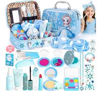 Hohosunlar Faux Maquillage Enfant Jouet Filles, 29Pcs Faux Malette Maquillage Enfant Fille Coffret pour Prétend Enfants Rôle Jouer Fille Cadeau pour 3-8 Ans Anniversaire Noël (Pas de Vrai Maquillage)