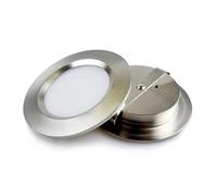 Hohota 2 pièces LED spot Ultra-mince 14mm 3W 5W 7W 12V 2 pouces encastré plafonnier D55mm Mini Downlight(Warm white,NICKEL_3W DC12V)