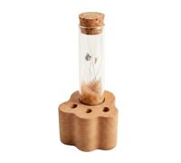 Hohota Cette petite boîte à souvenirs fabriquée à partir de bois de hêtre naturel et dotée d'un tube en verre transparent scellé avec un bouchon en liège est conçue pour contenir la fourrure de votre