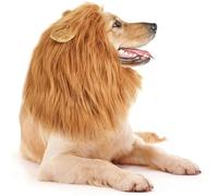 Hohota Cute Pet Cosplay Clothes Lion Mane for Costumes Realistic Lion Wig for Medium to Large Dogs with Ear Pet Accessories(Brown)