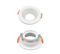 Hohota Kit de projecteur de plafond réglable, 10 pièces, blanc, noir, carré, rond, support de lampe en céramique, Base Gu10 Gu5.3(Round white)