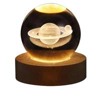 Hohota Lampe boule de cristal 3D Unique avec Projections galaxie et planétaire, veilleuse USB for atmosphère confortable, boule de plasma(Saturn)