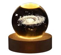 Hohota Lampe boule de cristal 3D Unique avec Projections galaxie et planétaire, veilleuse USB for atmosphère confortable, boule de plasma(Galaxy)