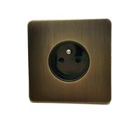 Hohota Levier en métal Antique brossé, Type 86, Bronze vert rétro, 1 à 4 boutons, 2 voies, interrupteur à bascule for applique murale, panneau en acier inoxydable(FR Socket)