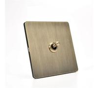 Hohota Levier en métal Antique brossé, Type 86, Bronze vert rétro, 1 à 4 boutons, 2 voies, interrupteur à bascule for applique murale, panneau en acier inoxydable(1-Gang 3 Way Switch)