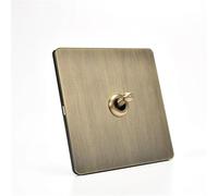 Hohota Levier en métal Antique brossé, Type 86, Bronze vert rétro, 1 à 4 boutons, 2 voies, interrupteur à bascule for applique murale, panneau en acier inoxydable(1-Gang 2 Way Switch)