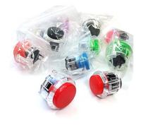 Hohota Lot de 10 boutons poussoirs de démarrage de jeu 30 mm/24 mm for console de jeux d'arcade(24mm white)