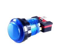 Hohota Lot de 5 boutons poussoirs ronds éclairés for jeux vidéo d'arcade, 24 mm et 32 mm, 5 V/12 V, interrupteur LED(Blue,5PCS_32MM)