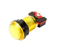 Hohota Lot de 5 boutons poussoirs ronds éclairés for jeux vidéo d'arcade, 24 mm et 32 mm, 5 V/12 V, interrupteur LED(Yellow,5PCS_32MM)
