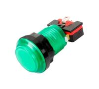 Hohota Lot de 5 boutons poussoirs ronds éclairés for jeux vidéo d'arcade, 24 mm et 32 mm, 5 V/12 V, interrupteur LED(Green,5PCS_32MM)