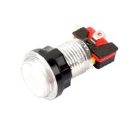 Hohota Lot de 5 boutons poussoirs ronds éclairés for jeux vidéo d'arcade, 24 mm et 32 mm, 5 V/12 V, interrupteur LED(White,5PCS_24MMM)