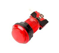 Hohota Lot de 5 boutons poussoirs ronds éclairés for jeux vidéo d'arcade, 24 mm et 32 mm, 5 V/12 V, interrupteur LED(Red,5PCS_24MMM)