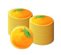 Hohota Lot de 60 serviettes de table en papier en forme de fruits, arc-en-ciel, citron, pastèque, pour fête d'anniversaire, décoration de mariage (orange-YX028)