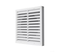 HOHOVYVY Double grille de sortie d'air en plastique ABS avec lamelles réglables et filet de protection pour mur, grenier, garage et bureau - Blanc (200 mm)