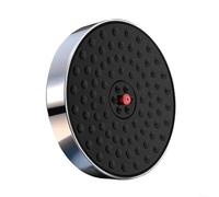 HOHOVYVY Douche de pluie à haute pression, matériau ABS, design rond noir et argent, montage au plafond pour salle de bain (argent)