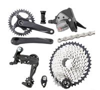 HOHOVYVY Groupe de changement de vitesses pour VTT à 10 vitesses avec jeu de pignons 42 dents et manivelle creuse, changement de vitesse précis pour entraînement VTT en aluminium sur le terrain