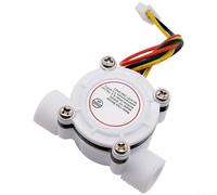 HOHOVYVY Hall Capteur de débit,Débitmètre eau,Débitmètre Hall pour l'eau 0,5-10L/min 3,5-24V Avec raccord G3/8 Blanc pour chaudière (S402C)
