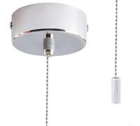 HOHOVYVY Interrupteur à tirette avec cordon, interrupteur pour plafonnier de salle de bain, avec chaîne de 200 cm (chromé)