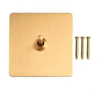 HOHOVYVY Interrupteur double, interrupteur basculant en laiton rétro 1/2 voie 86 Type interrupteur va-et-vient fait main pour la maison et le jardin (1 voie)