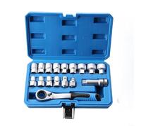 HOHOVYVY Jeu de 17 douilles à cliquet 12 points 10-24 mm avec tige d'extension et embouts à visser Coffret portable pour atelier