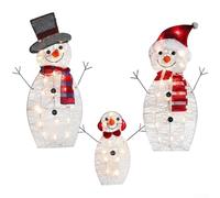 HOHOVYVY Kit bonhomme de neige LED pour l'extérieur avec piquet en acrylique - Décoration de Noël - Résistant aux intempéries - Pour jardin ou cour, éclairage festif pour l'hiver et les jours fériés