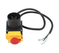 HOHOVYVY KOA7 Disjoncteur de protection du moteur électromagnétique 250 V 12 A avec prise IP54 16 A et arrêt d'urgence pour machine de travail du bois, fendeuse de bois, scie circulaire de table