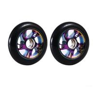 HOHOVYVY Lot de 2 roues de rechange 120 mm en polyuréthane pour trottinette avec roulements ABEC-9, silencieuses et amortissantes pour trottinette freestyle et kick-scooter (sept couleurs)
