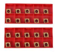 HOHOVYVY Lot de 20 inserts en carbure CNC, plaques de coupe en métal dur, insert en carbure CCMT09T304/CCMT32.51 pour tour outil de tournage Lame de fraisage
