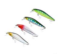 HOHOVYVY Lot de 4 leurres de Minnow à action lente avec canon réaliste et queue ondulée 7 cm de longueur en 5 g/7 g/10 g/14 g pour la pêche en basse et la chasse aux poissons prédateurs dans les eaux
