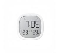 HOHOVYVY Mini hygromètre, thermomètre intérieur, thermomètre, hygromètre, horloge numérique, réveil magnétique (blanc)