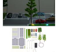 HOHOVYVY Modèle de voiture de parking Diorama 1:64 avec éclairage LED Scène de rue Paysage urbain Modèle pour collectionneurs