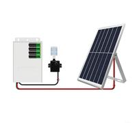 HOHOVYVY Pompe à eau solaire 9 V 6 W 10 W avec accumulation d'énergie et réglage à 5 vitesses avec batterie et panneau solaire pour bassin de jardin, bassins à poissons et jeux d'eau (9 V 10 W 5200