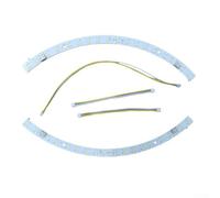 HOHOVYVY Source de lumière LED semi-circulaire incurvée pour ventilateur de plafond Barre lumineuse pour bandes SMD 18 W/27 W/36 W Boîtier en plastique transparent Éclairage tricolore (2 PC 18 W x 2)