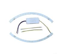 HOHOVYVY Source de lumière LED semi-circulaire incurvée pour ventilateur de plafond Barre lumineuse pour bandes SMD 18 W/27 W/36 W Boîtier en plastique transparent Éclairage tricolore (2 pièces 18 W x