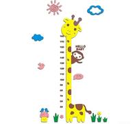 HOHOVYVY Sticker mural pour chambre d'enfant Motif girafe singe toise acrylique sticker mural altimètre 180 cm